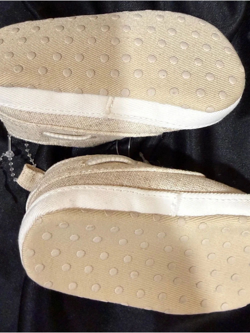 Carter's Neutral Beige Canvas Baby Slip-On Shoes 3-6 months
